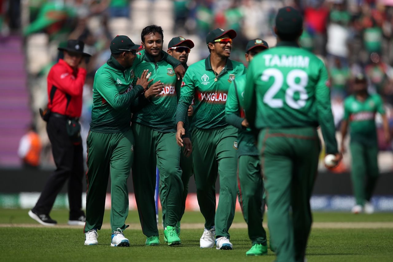 Shakib Al Hasan made the first breakthrough for Bangladesh, Afghanistan v Bangladesh, World Cup 2019, Southampton, June 24, 2019