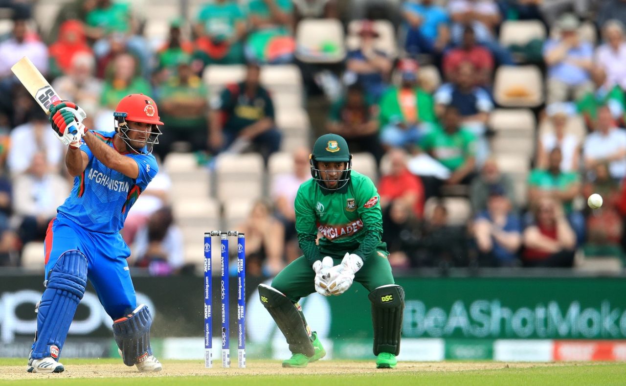 Najibullah Zadran played a typically entertaining knock of 23, Afghanistan v Bangladesh, World Cup 2019, Southampton, June 24, 2019