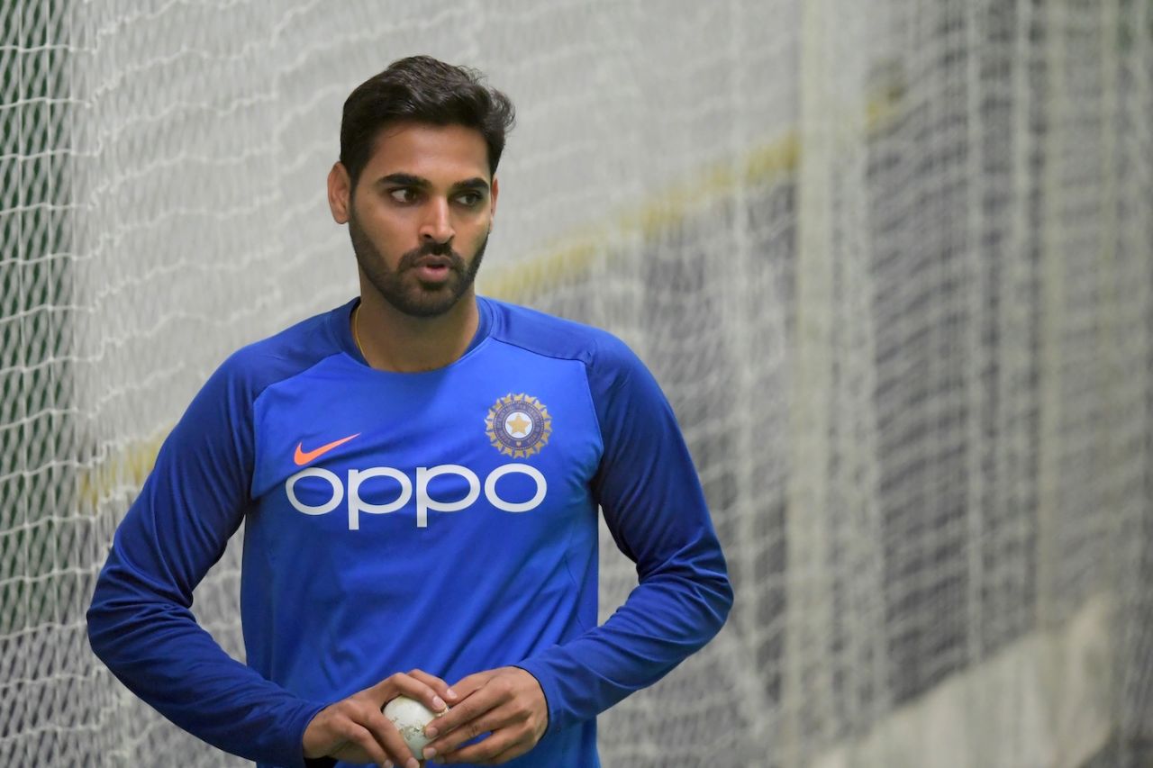 Bhuvneshwar Kumar bowled a bit in the indoor nets, World Cup 2019, Manchester, June 25, 2019