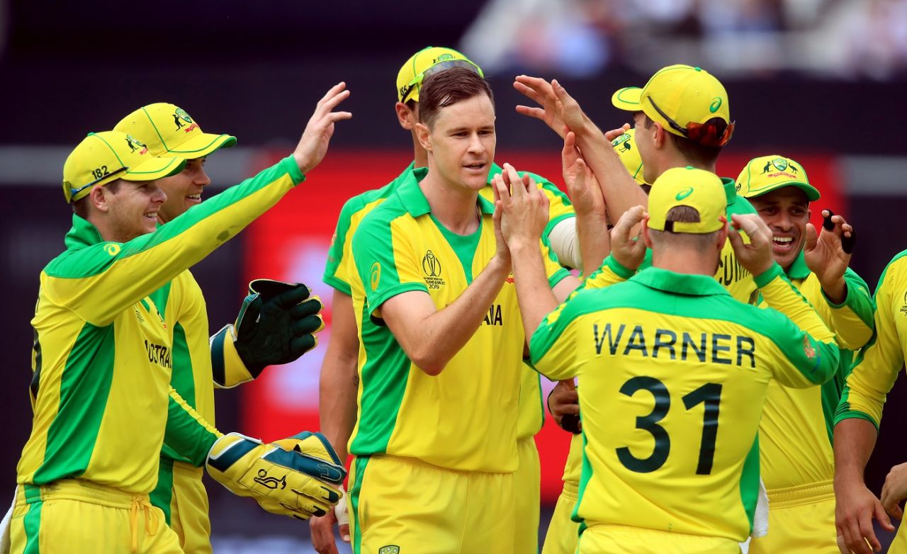 Jason Behrendorff's five wickets included both England openers, England v Australia, World Cup 2019, Lord's, June 25, 2019