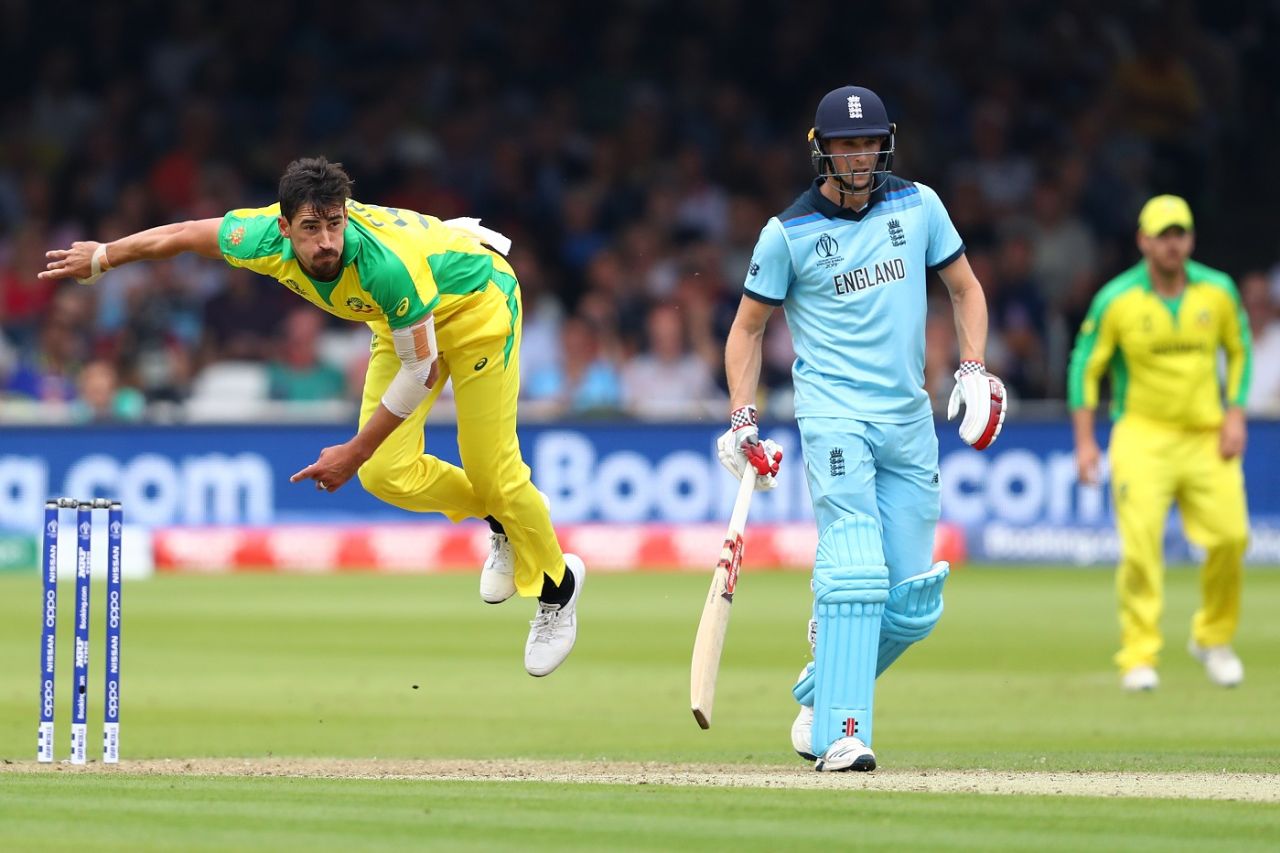 Mitchell Starc bowls, England v Australia, World Cup 2019, Lord's, June 25, 2019