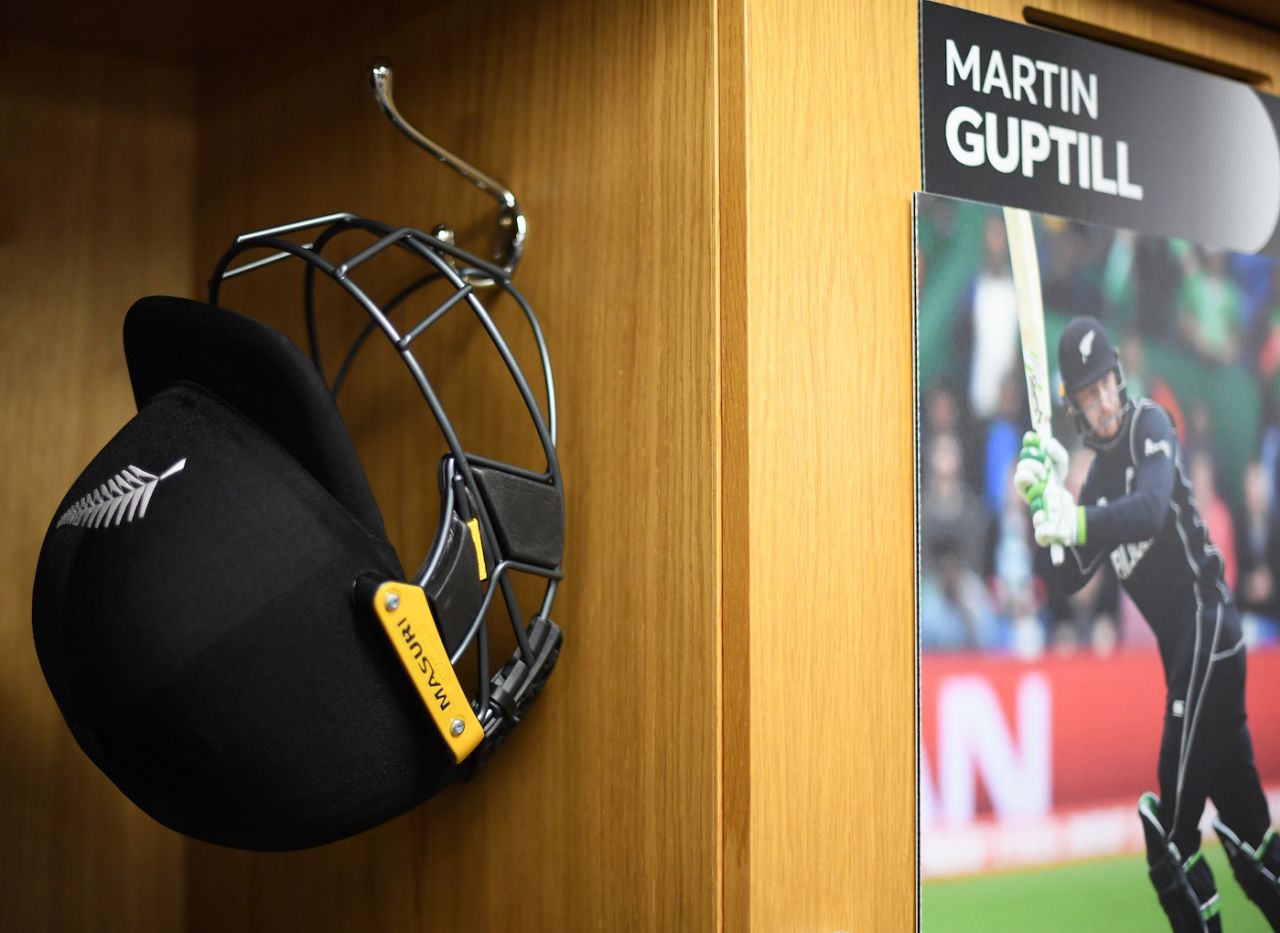 Martin Guptill's corner in the dressing room, New Zealand v Pakistan, World Cup 2019, Edgbaston, June 26, 2019