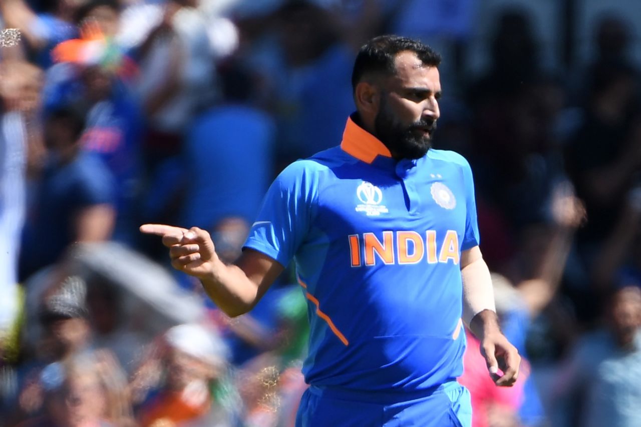 Mohammed Shami took out Chris Gayle and Shai Hope to dent the West Indies chase, India v West Indies, World Cup 2019, Old Trafford, June 27, 2019
