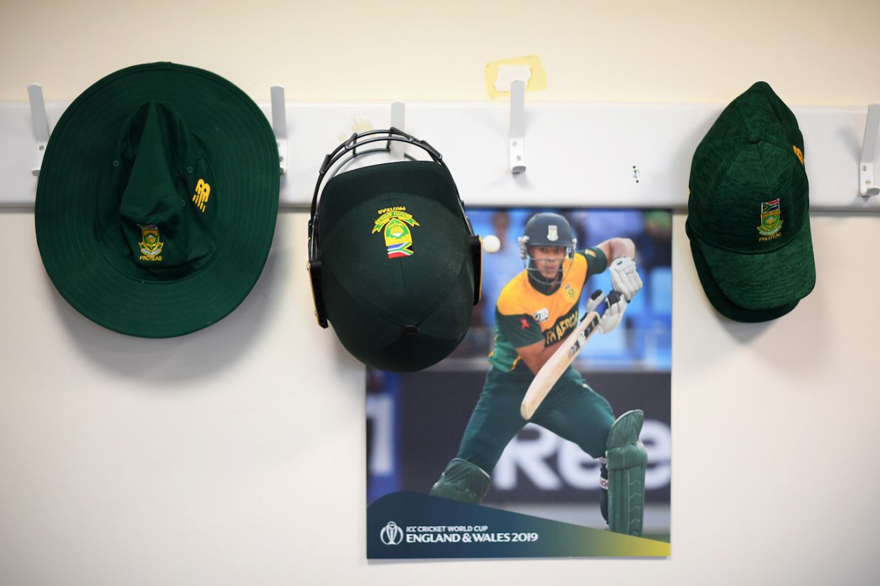 Aiden Markram's corner in the dressing room, South Africa v Sri Lanka, World Cup 2019, Chester-le-Street, June 28, 2019