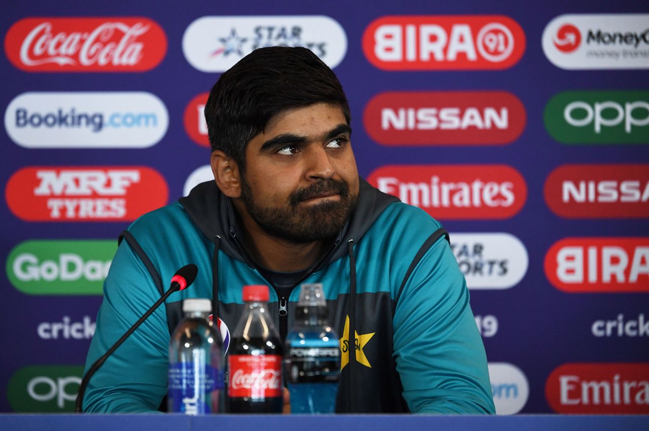 Haris Sohail looks on during a press conference, World Cup 2019, Leeds, June 28, 2019