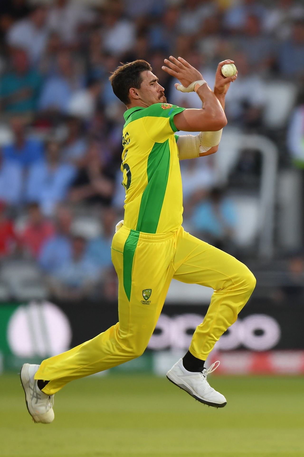 Mitchell Starc in full flow, Australia v New Zealand, World Cup 2019, Lords, June 29, 2019