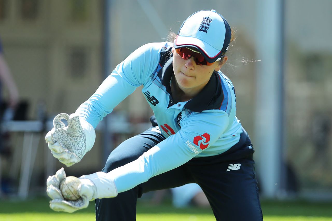 Amy Jones keeping for England Women against Australia A Women, Loughborough, June 29, 2019