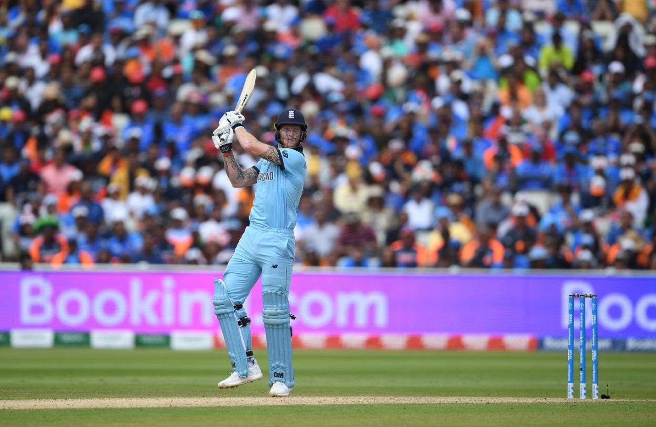 Ben Stokes' fifty gave England a late lift, England v India, World Cup 2019, Edgbaston, June 30, 2019