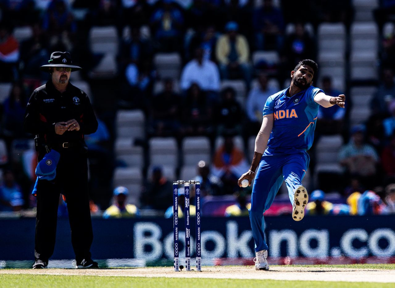 Jasprit Bumrah bowls, Afghanistan v India, World Cup 2019, Southampton, June 22, 2019