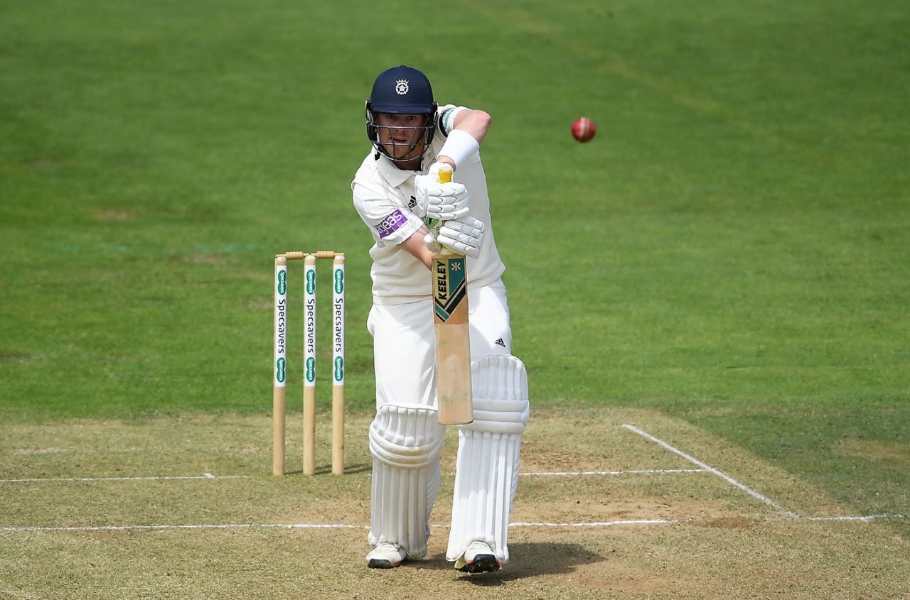 Sam Northeast of Hampshire defends, Somerset v Hampshire, County Championship Division One, Taunton, July 01, 2019