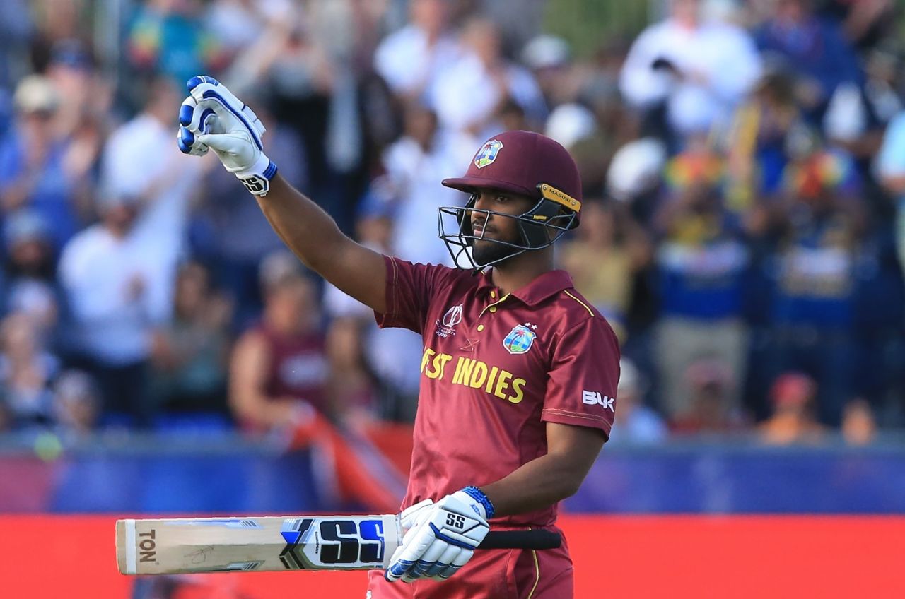Nicholas Pooran played superbly to get his maiden ODI hundred, Sri Lanka v West Indies, World Cup 2019, Chester-le-Street, July 1, 2019