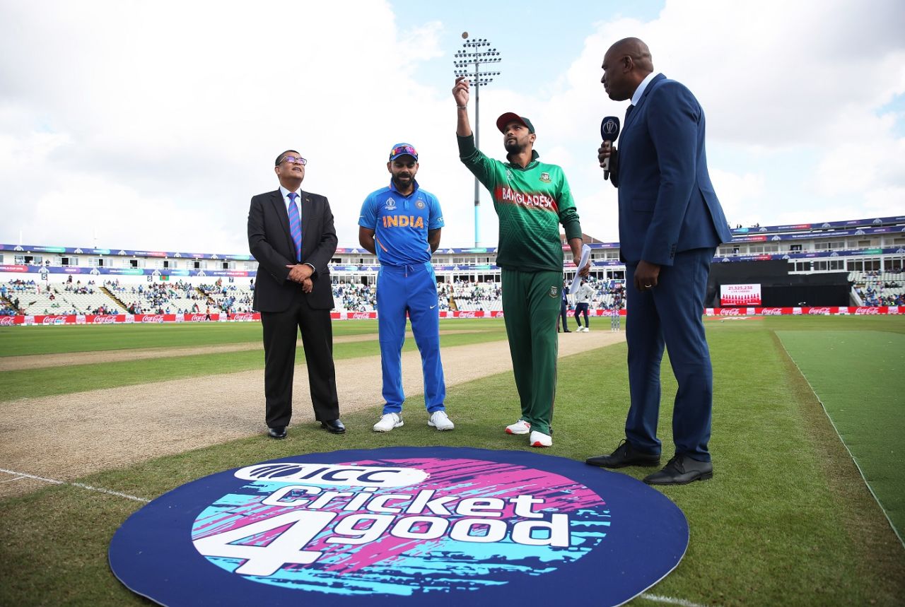 India won the toss and elected to bat first, Bangladesh v India, World Cup 2019, Edgbaston, July 2, 2019