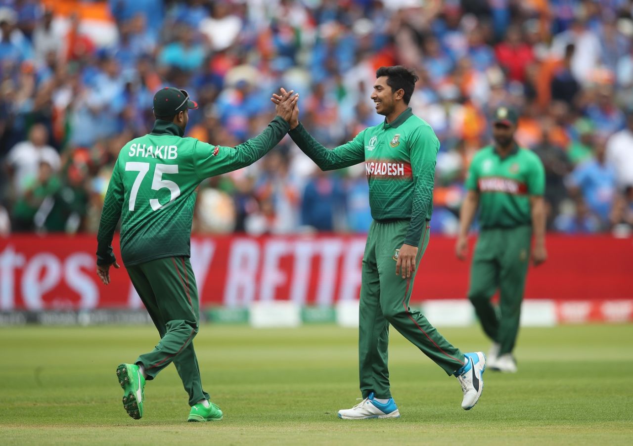 Soumya Sarkar got Bangladesh their first breakthrough, Bangladesh v India, World Cup 2019, Edgbaston, July 2, 2019