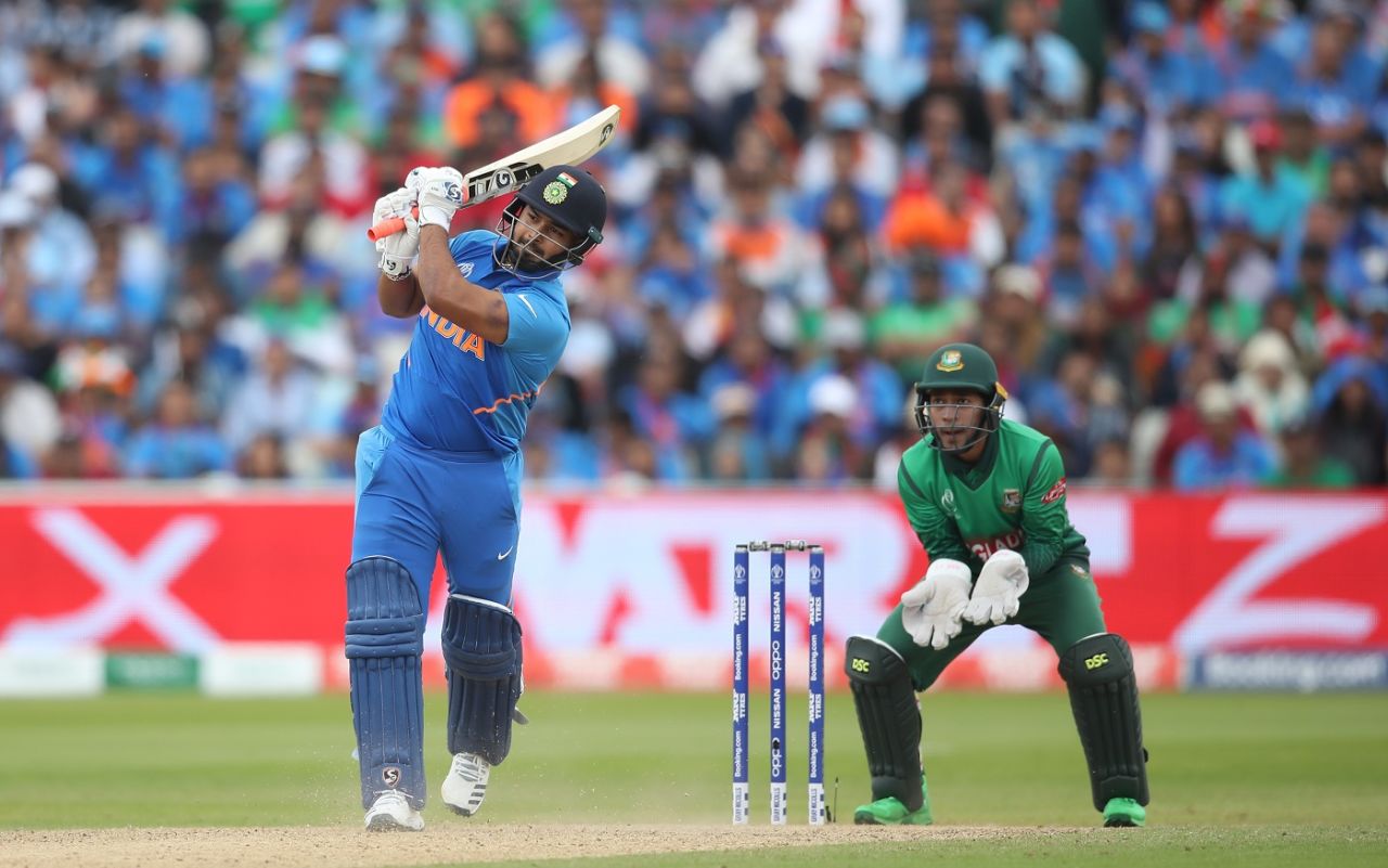 Rishabh Pant played aggressively even as wickets fell around him, Bangladesh v India, World Cup 2019, Edgbaston, July 2, 2019