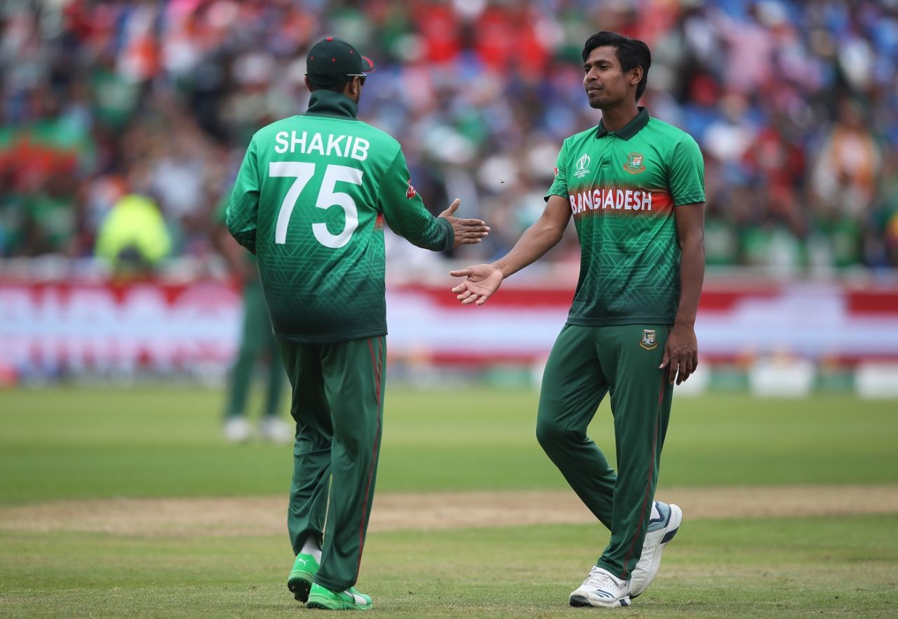 Mustafizur Rahman picked two wickets in the 50th over to end with five wickets, Bangladesh v India, World Cup 2019, Edgbaston, July 2, 2019