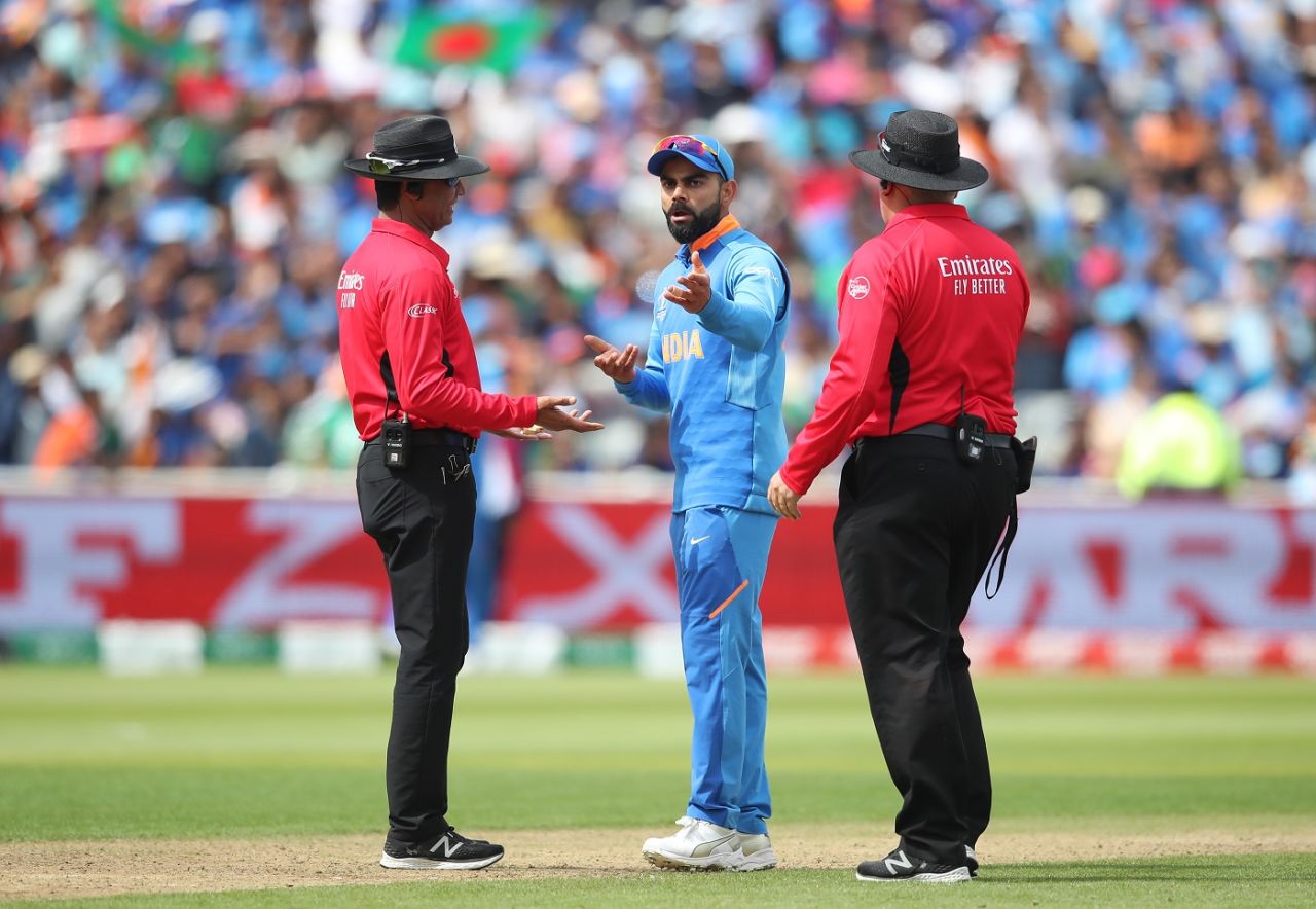 Virat Kohli wonders aloud why a decision review was rejected, Bangladesh v India, World Cup 2019, Edgbaston, July 2, 2019