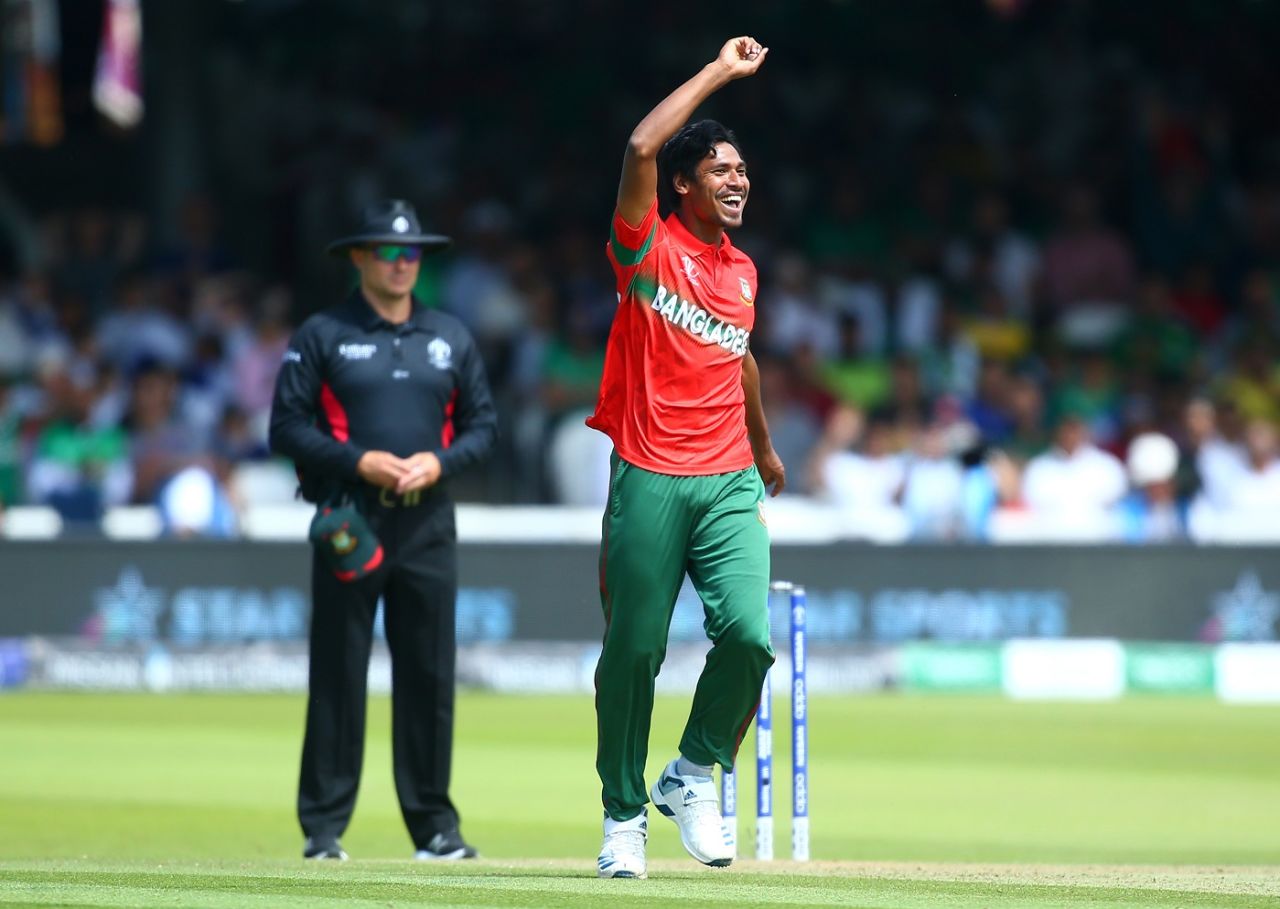 Mustafizur Rahman bagged his second consecutive five-wicket haul, Bangladesh v Pakistan, World Cup 2019, Lord's, July 5, 2019