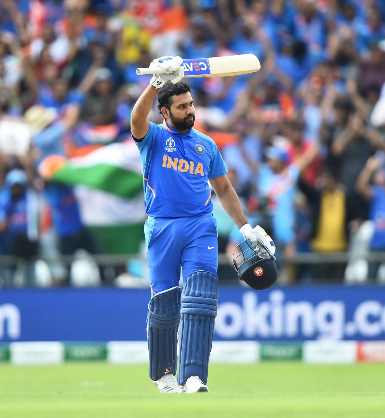 Rohit Sharma becomes the first player to hit five centuries in a single World Cup, India v Sri Lanka, World Cup 2019, Leeds, July 6, 2019