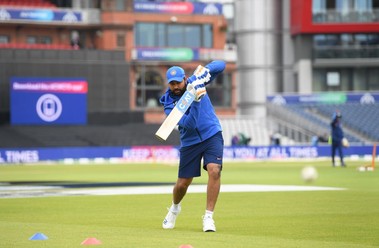 Rohit Sharma trains before play, India v New Zealand, World Cup 2019, Old Trafford, July 9, 2019