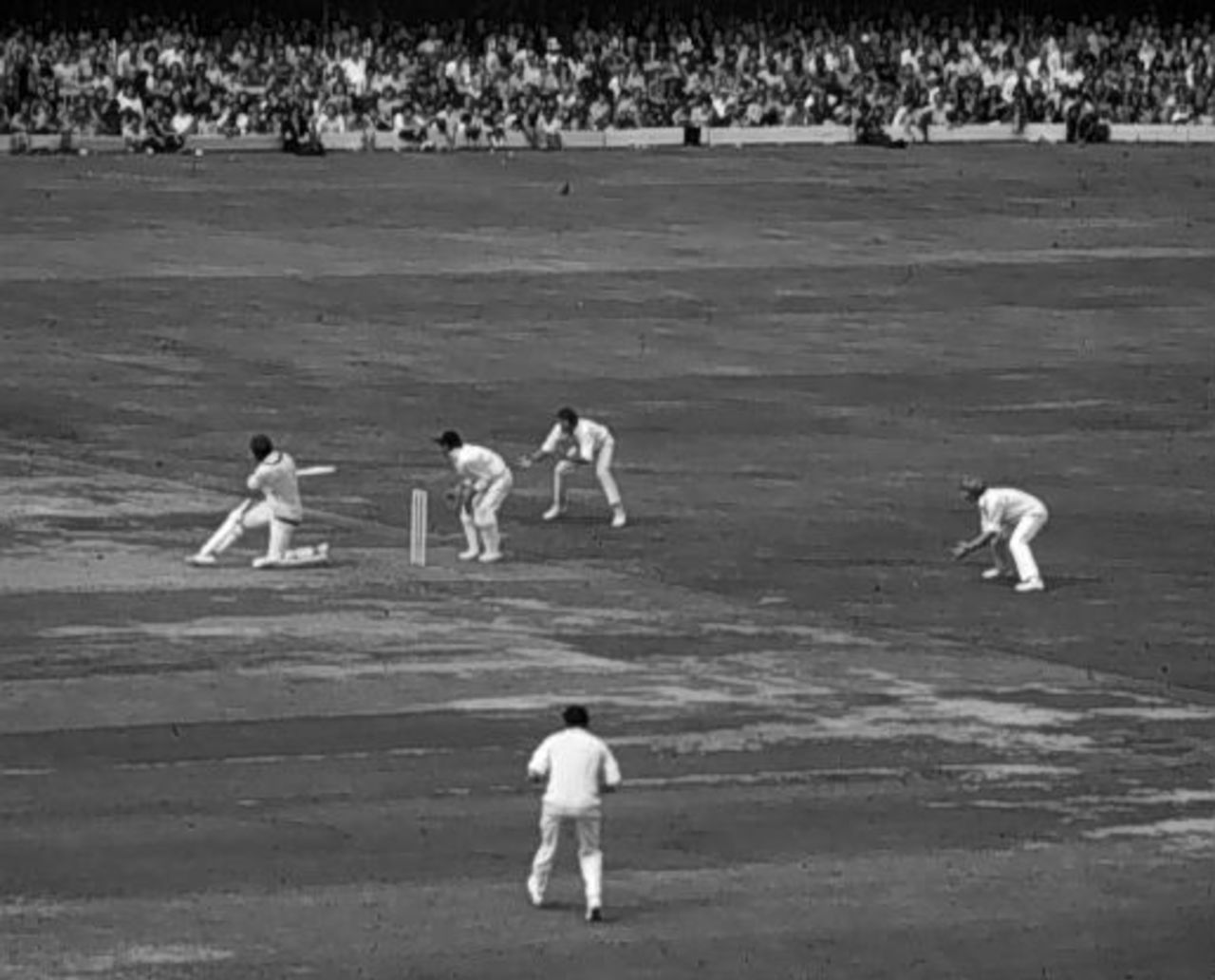 Clive Lloyd sweeps during his innings of 63, England v West Indies, 3rd Test, Lord's, August 27, 1973
