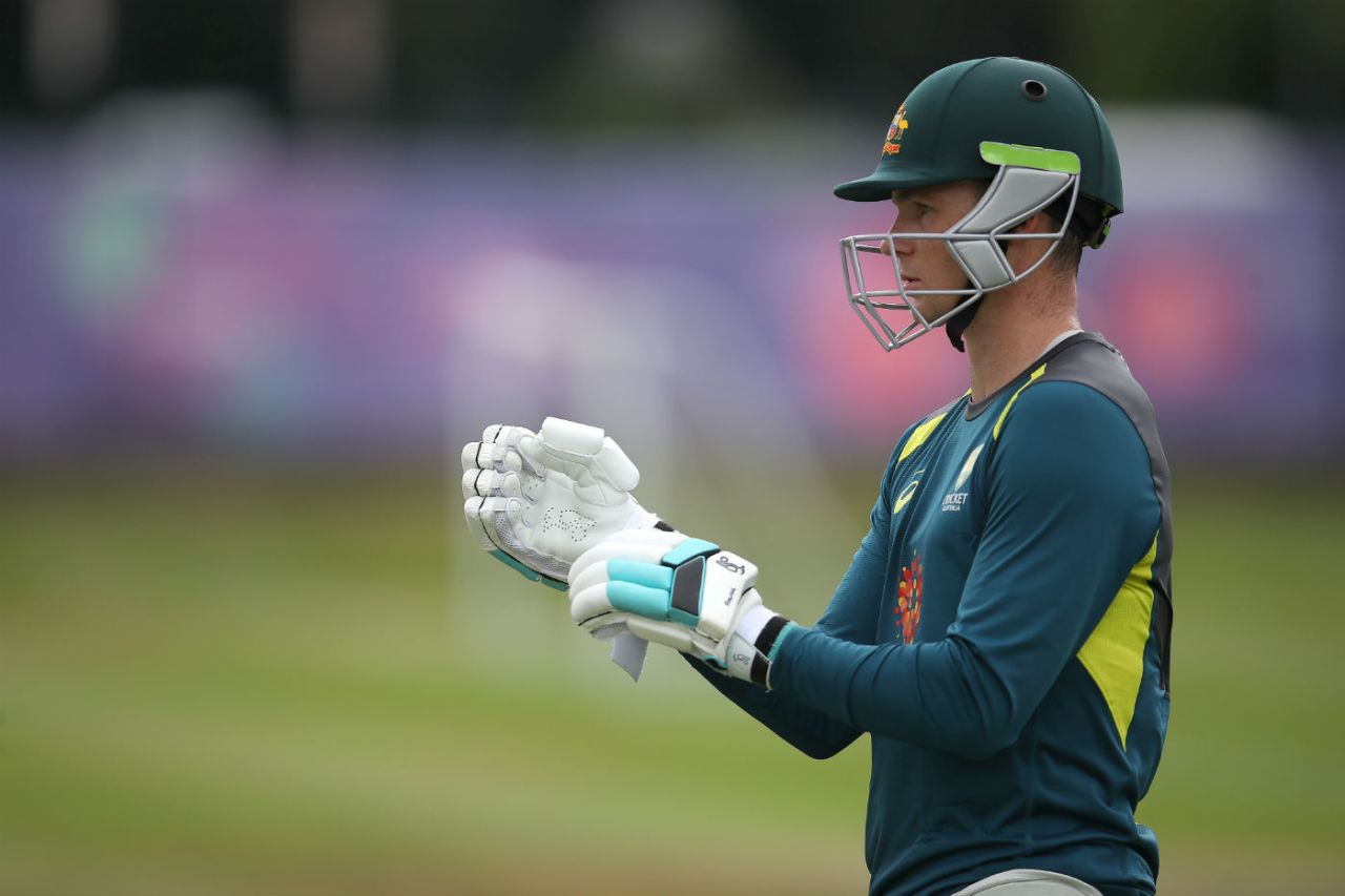 Peter Handscomb at training ahead of the World Cup semi-final in Edgbaston, July 9, 2018