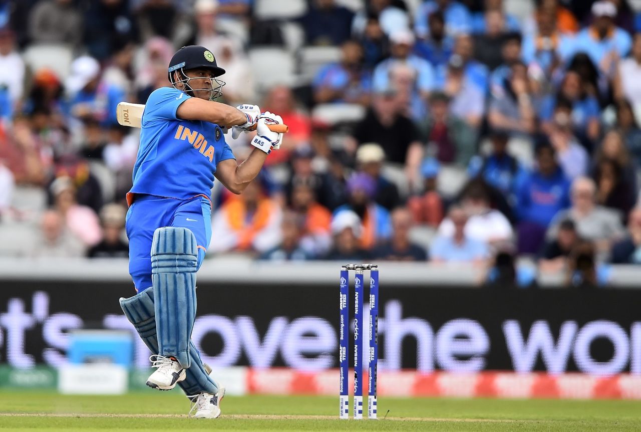 MS Dhoni added a semblance of solidity to India's chase, India v New Zealand, World Cup 2019, Old Trafford, July 10, 2019
