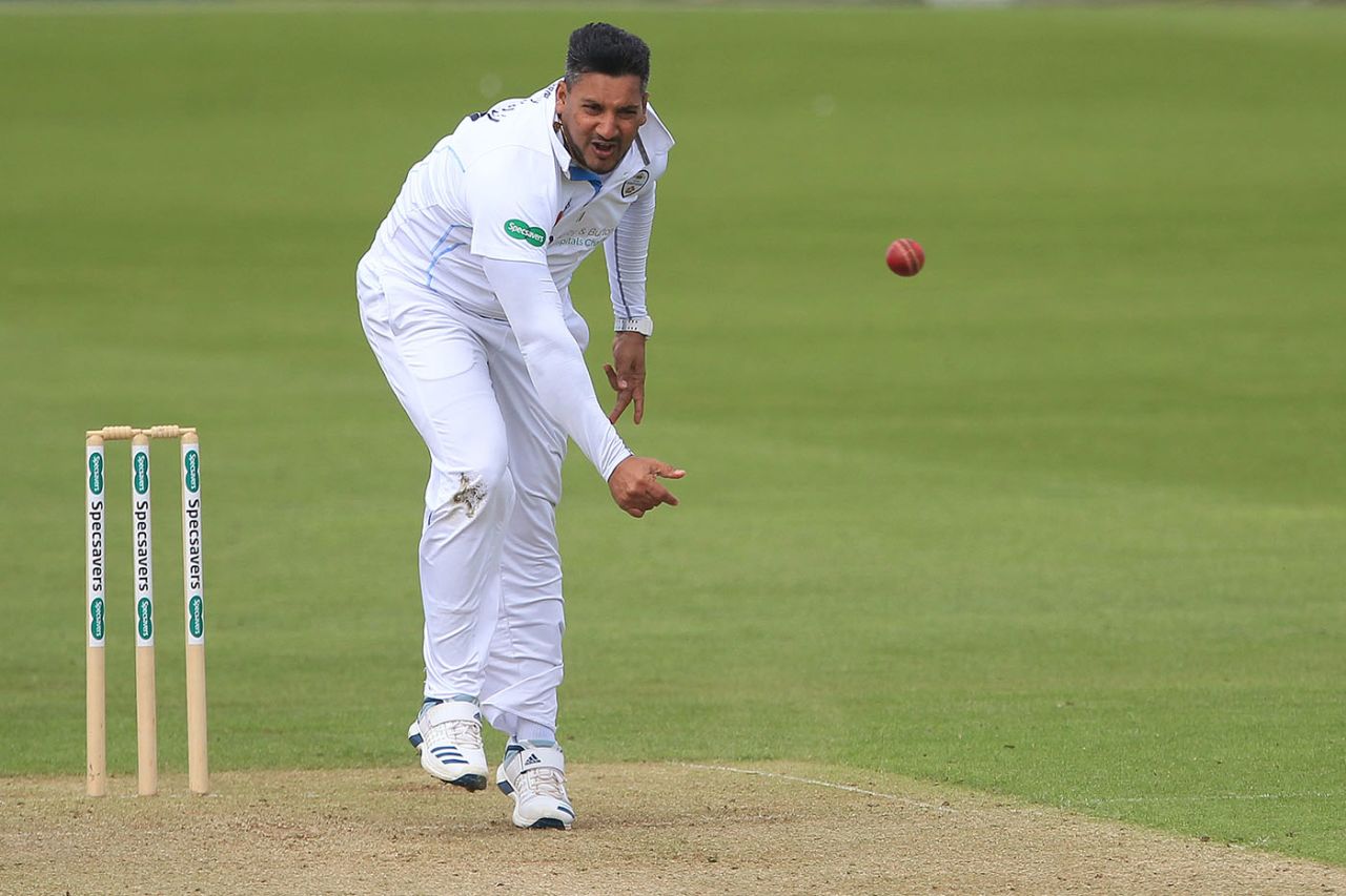Ravi Rampaul bowling, Durham v Derbyshire, County Championship Division Two, Chester-le-Street, June 3, 2019