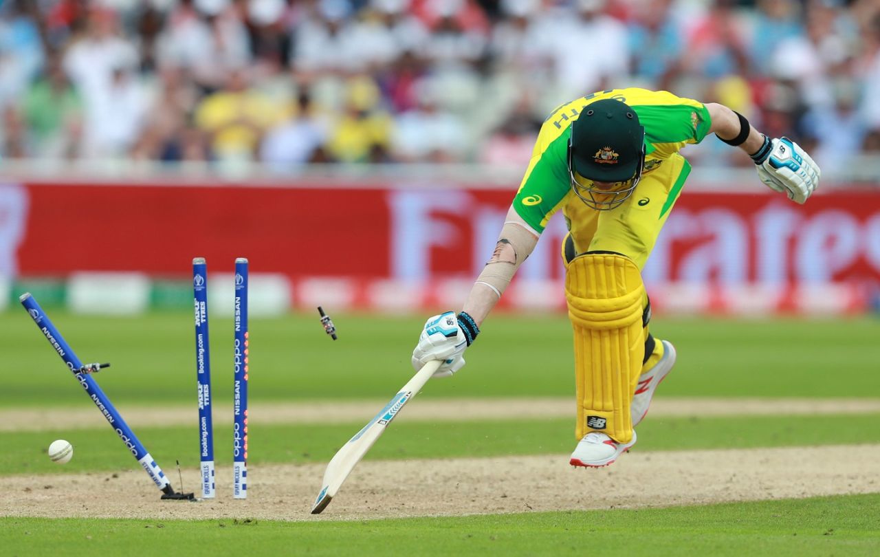 Jos Buttler's brilliant throw got Steven Smith run out on 85, England v Australia, World Cup 2019, Edgbaston, July 11, 2019
