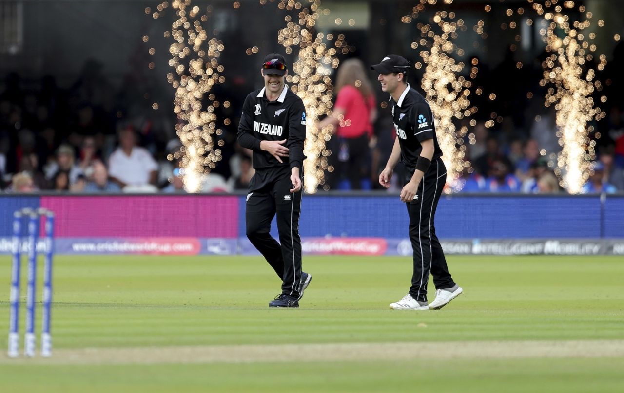 Lockie Ferguson and Matt Henry share a laugh, England v New Zealand, World Cup 2019, Lord's, July 14, 2019