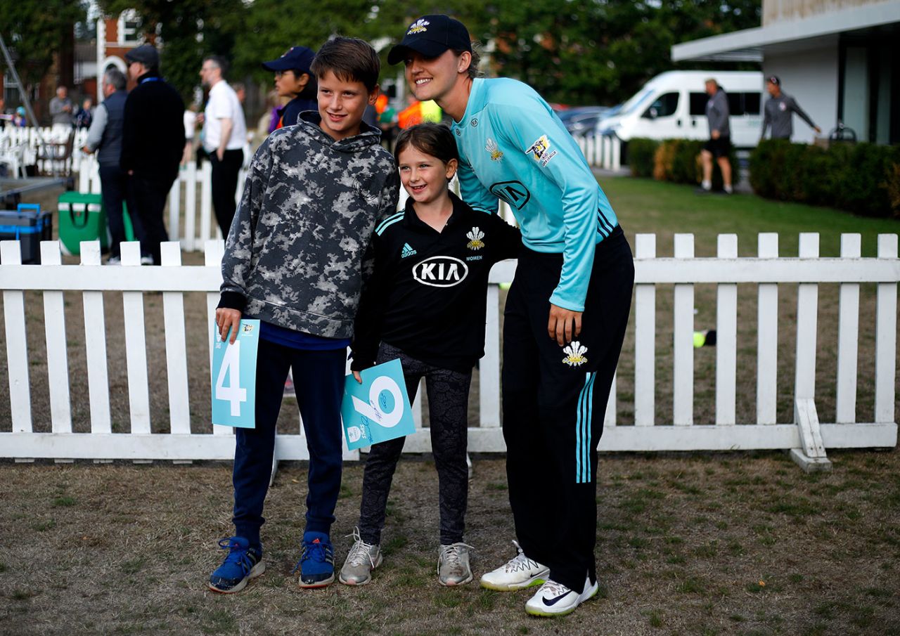 Sarah Taylor poses for photos with young fans , Guildford, August 9, 2018