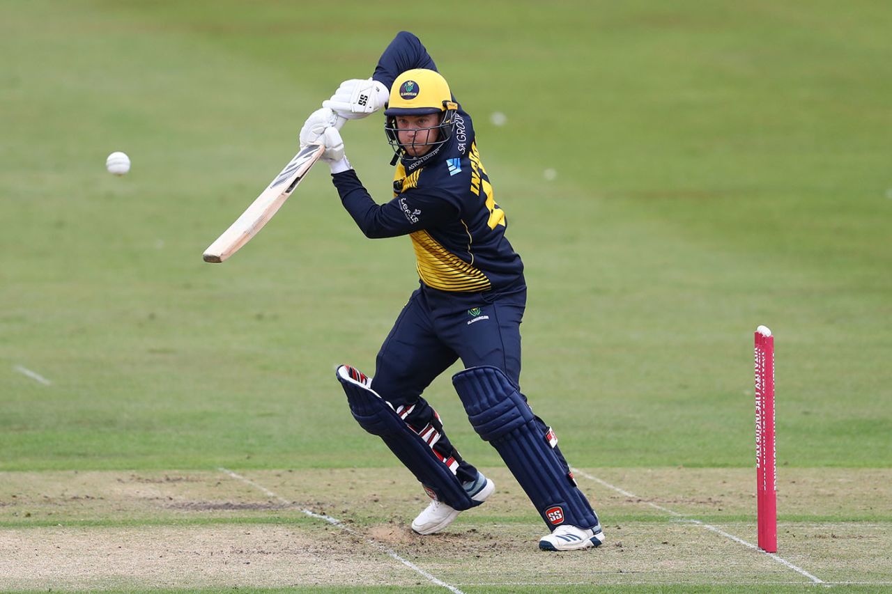 Colin Ingram punches through the off side, Gloucestershire v Glamorgan, Vitality Blast, July 19, 2019