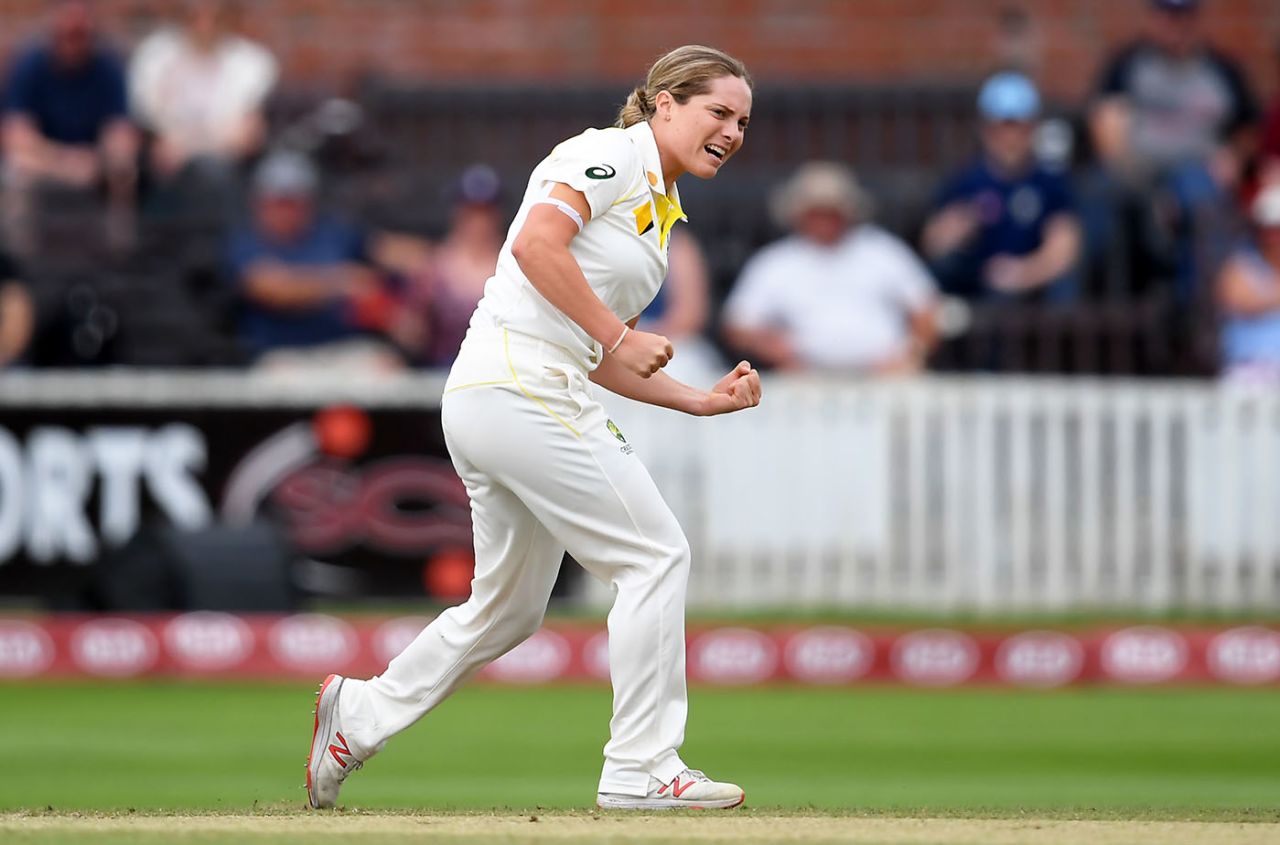 Sophie Molineux celebrates a breakthrough, England v Australia, Only Test, 4th day, Women's Ashes, July 21, 2019