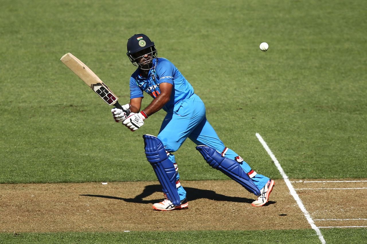 Ambati Rayudu flicks one to the leg side, New Zealand v India, 5th ODI, Wellington, February 3, 2019