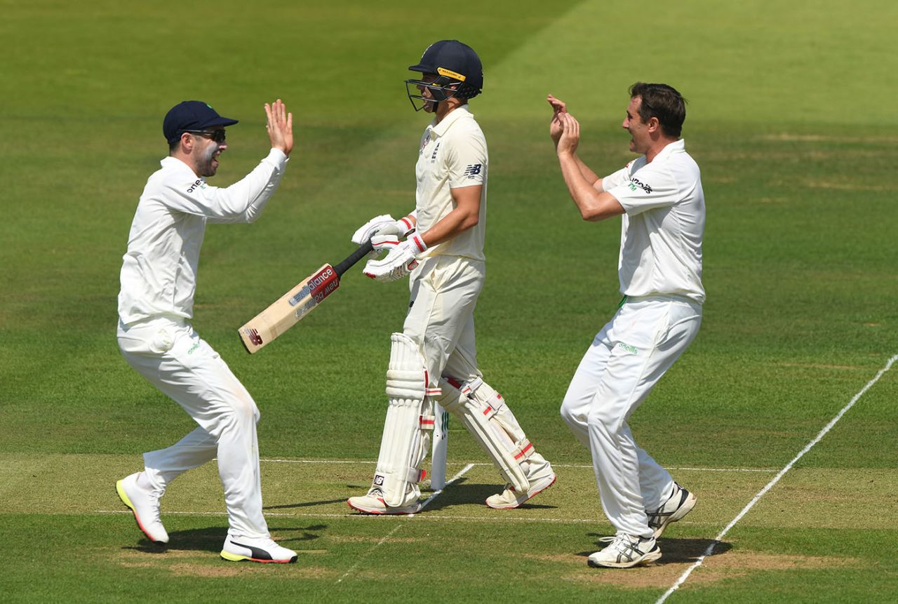 Tim Murtagh celebrates the wicket of Rory Burns, England v Ireland, Only Test, Day 1, July 24, 2019