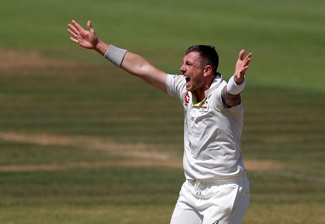 James Pattinson gave Australia's batsmen the hurry up, Brad Haddin XII v Graeme Hick XII, Australian Cricket Team Ashes Tour match, The Ageas Bowl on July 24, 2019
