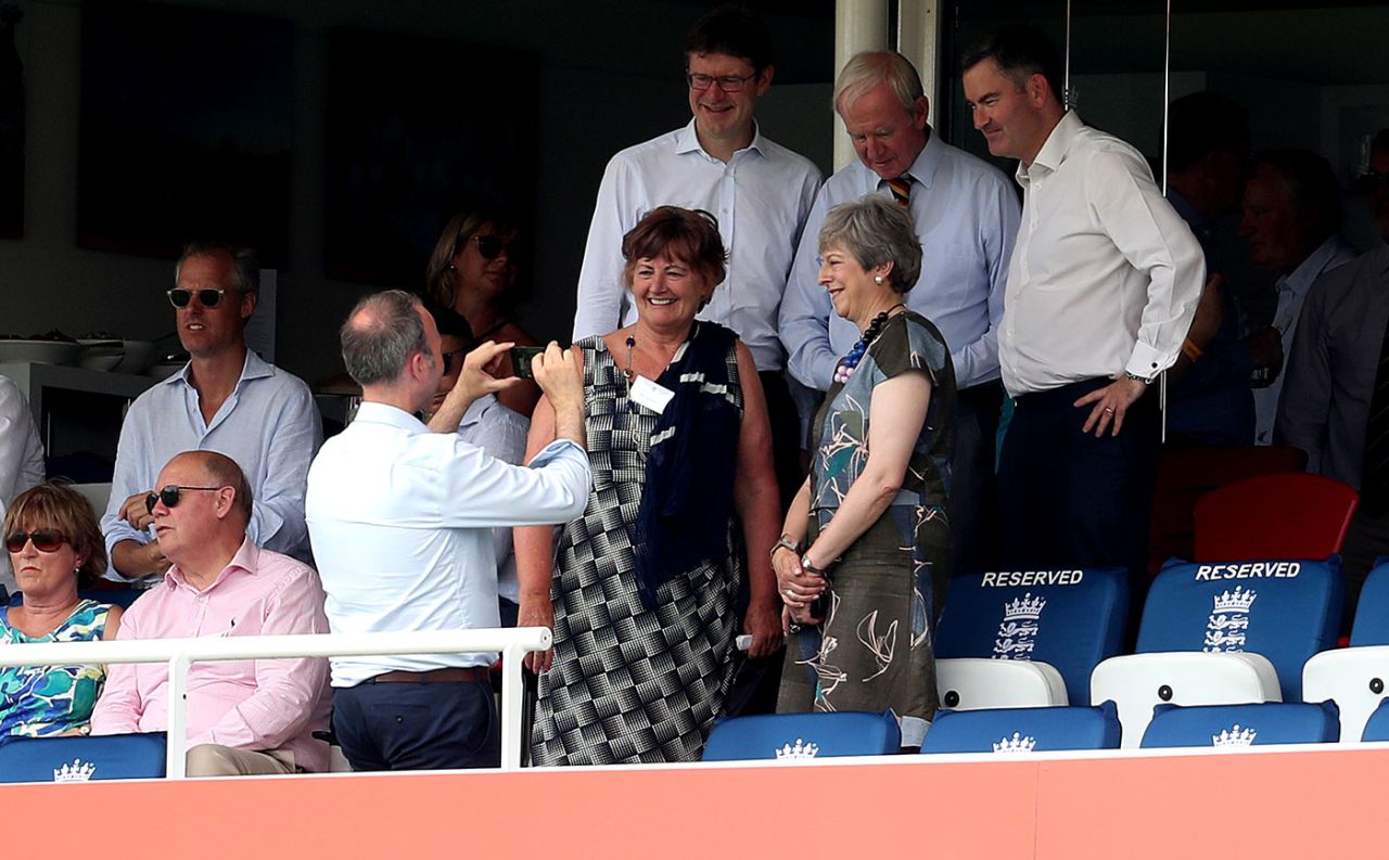 Theresa May and her former Cabinet colleagues pose for a photo after standing down as PM, England v Ireland, Only Test, 2nd day, July 25, 2019