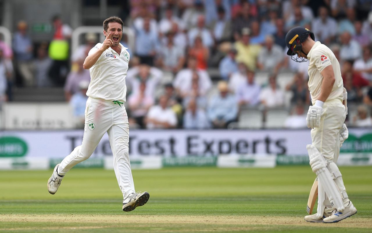 Tim Murtagh finally removed Jack Leach, England v Ireland, Only Test, 2nd day, July 25, 2019