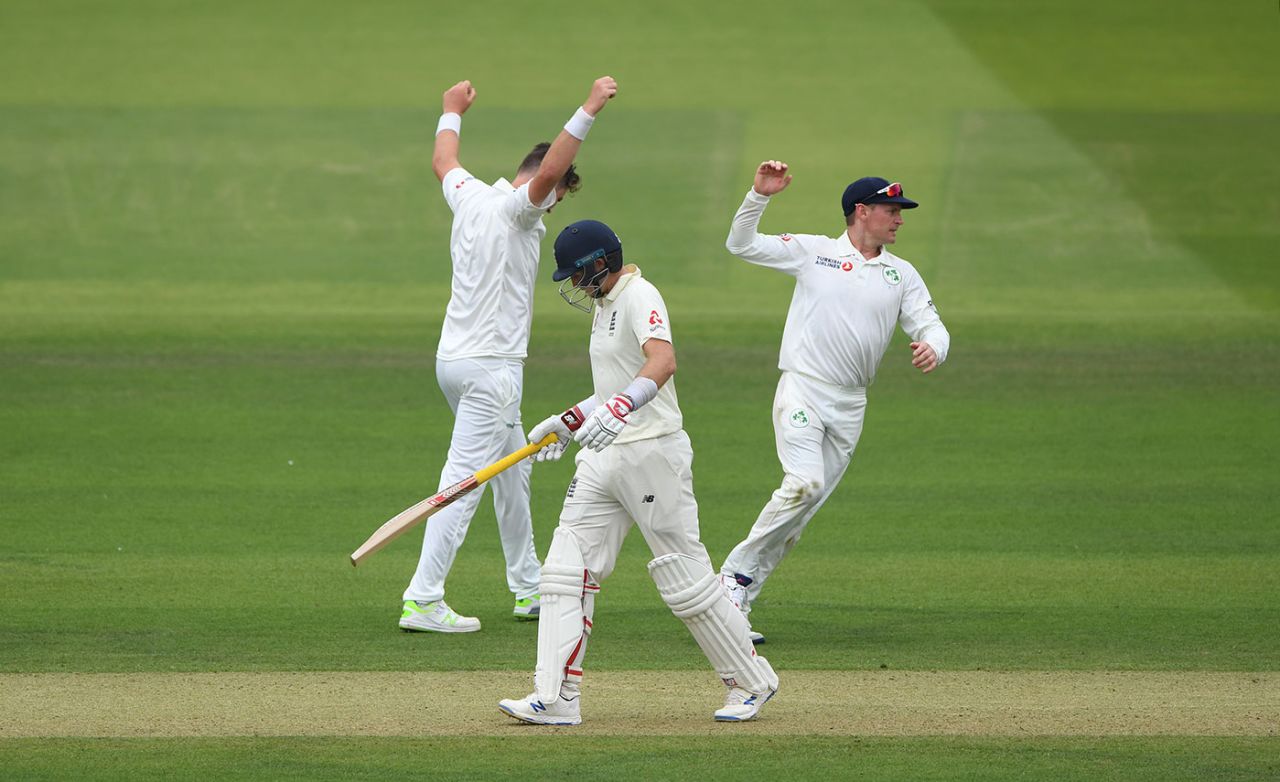 Joe Root was dismissed for 31, England v Ireland, Only Test, 2nd day, July 25, 2019