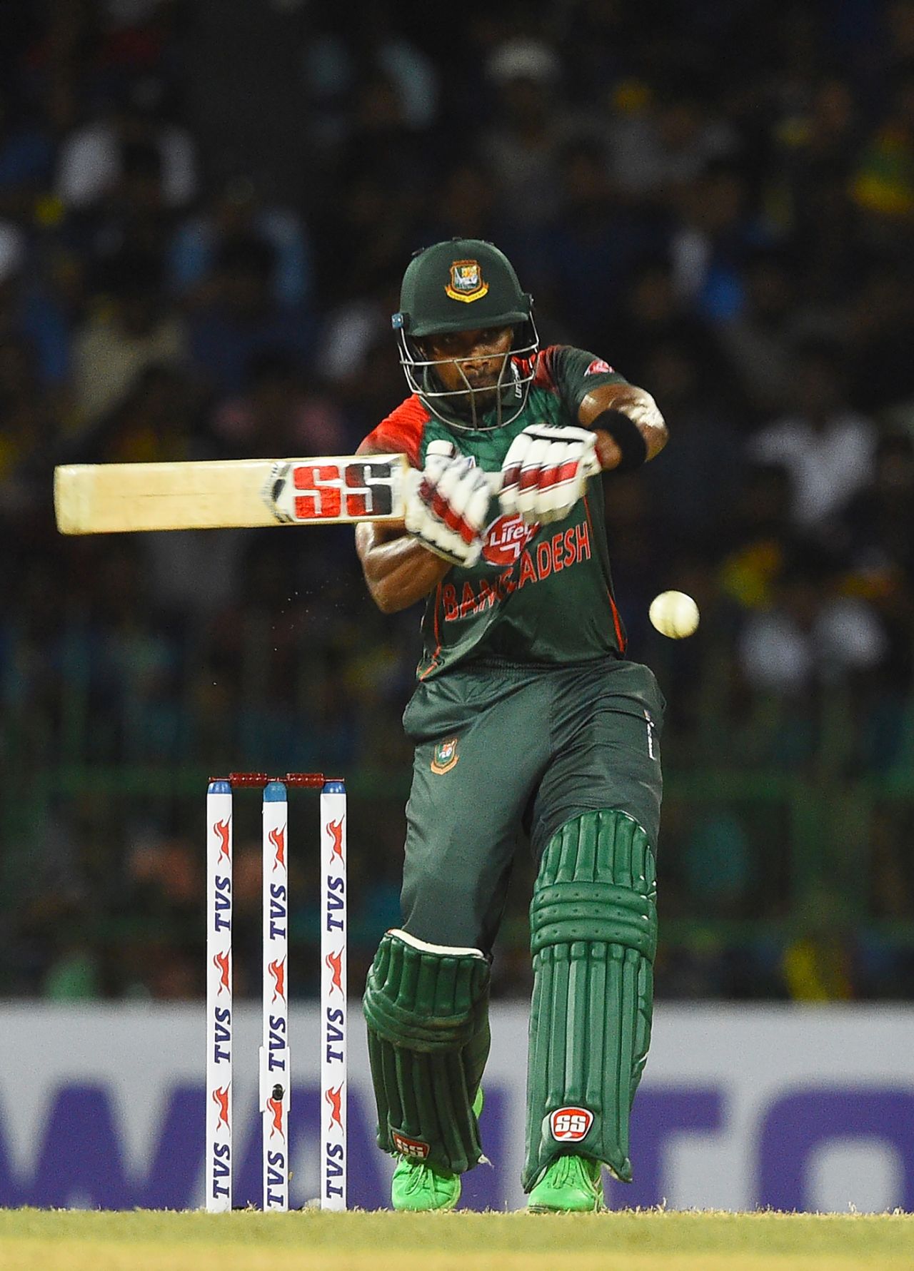 Sabbir Rahman looks to pull one away, Sri Lanka v Bangladesh, 1st ODI, R Premadasa Stadium, July 26, 2019