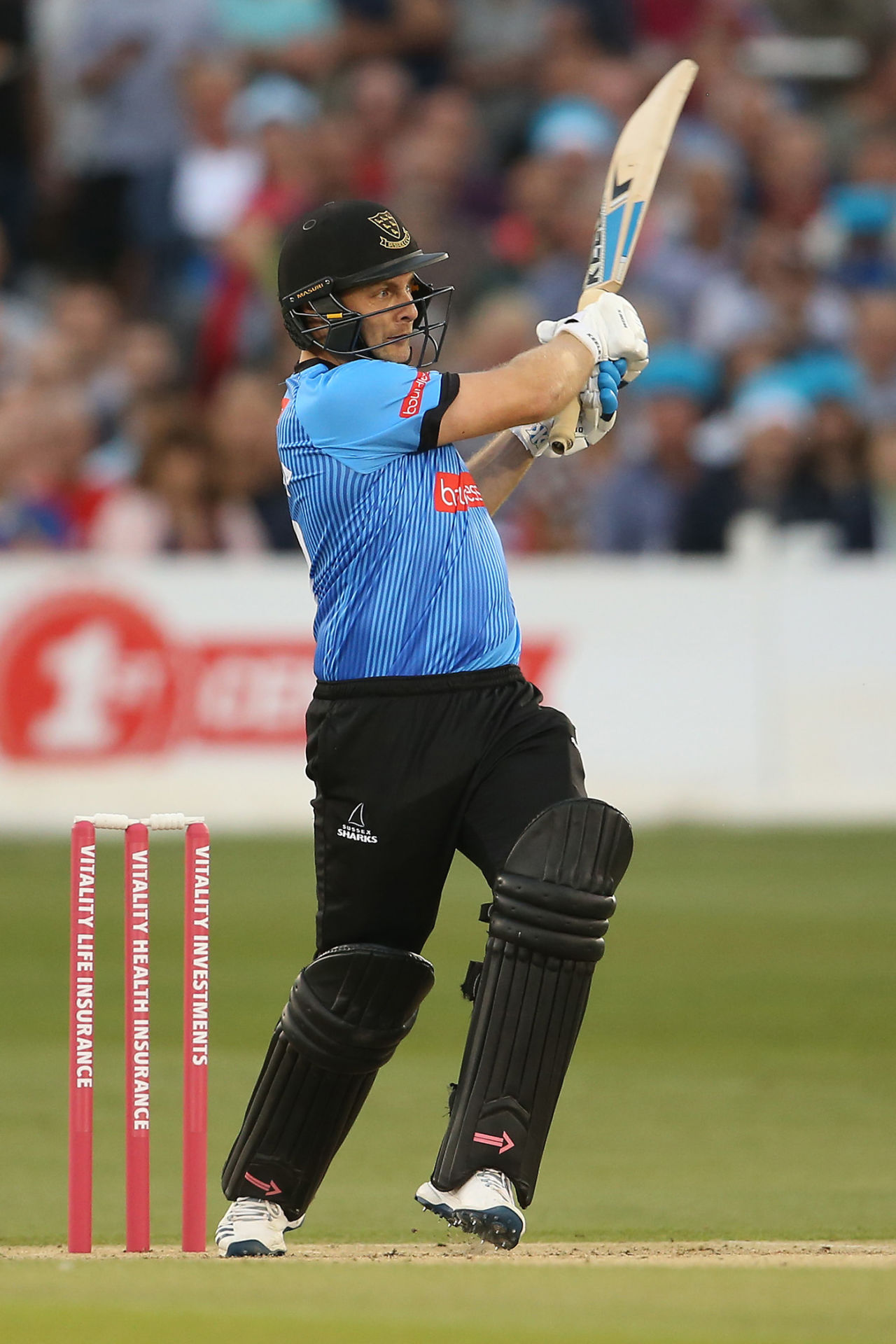 Luke Wright swings into the leg side, Sussex v Surrey, Vitality Blast, South Group, Hove, July 26, 2019