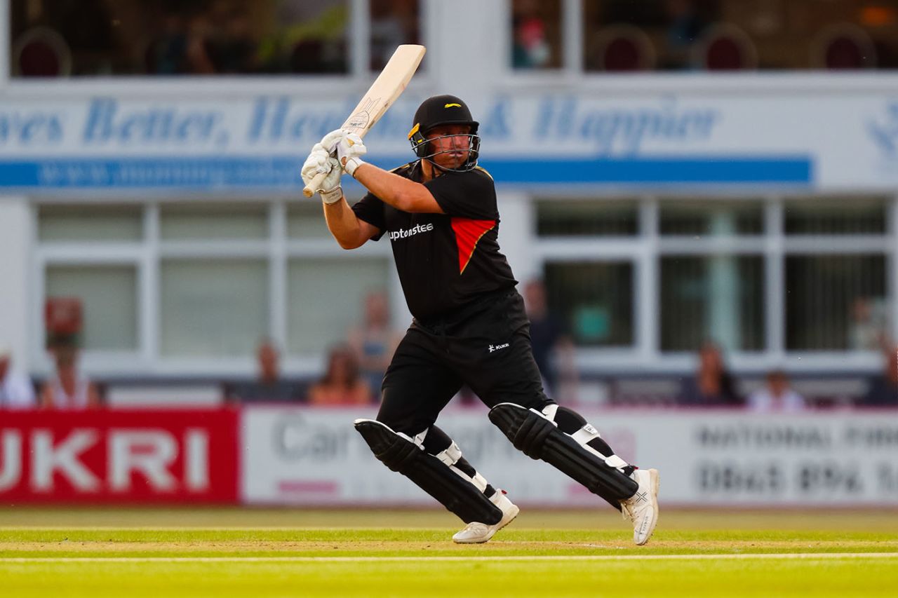 Mark Cosgrove watches a shot head towards the boundary, Leicestershire Foxes v Yorkshire Vikings, Vitality Blast, Leicester, July 23, 2019 
