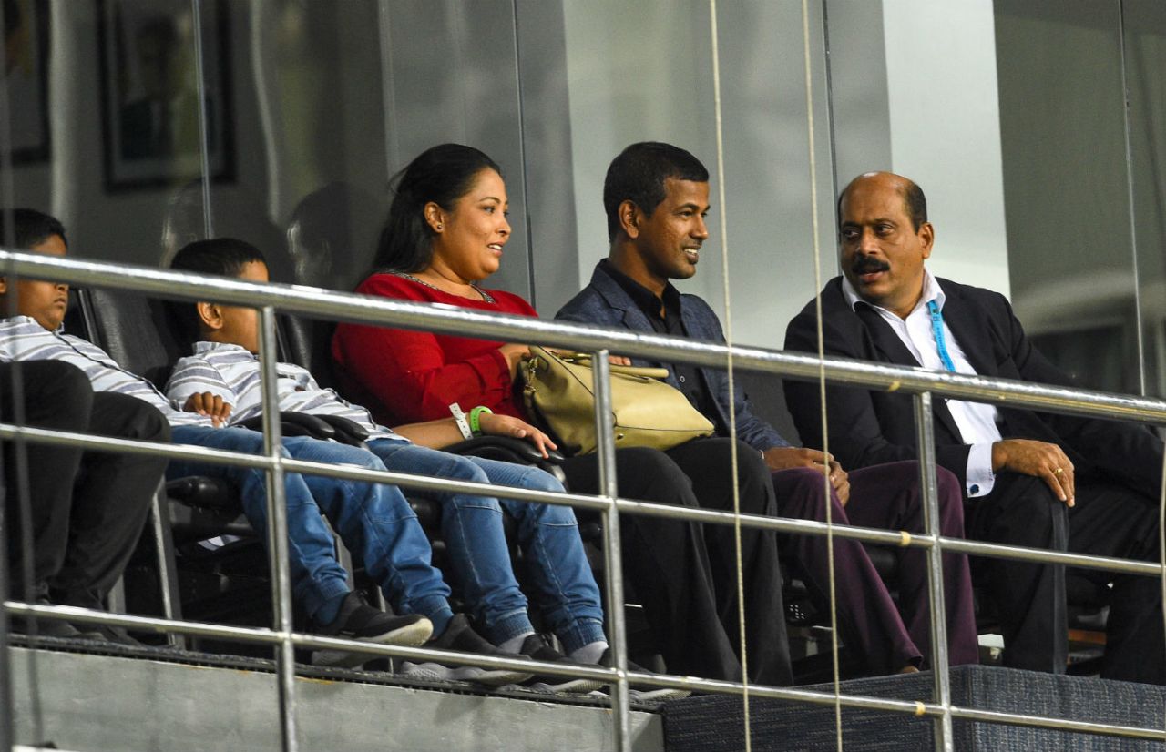 Nuwan Kulasekara and family watch the third ODI in Colombo, Sri Lanka v Bangladesh, 3rd ODI, Colombo, July 31, 2019