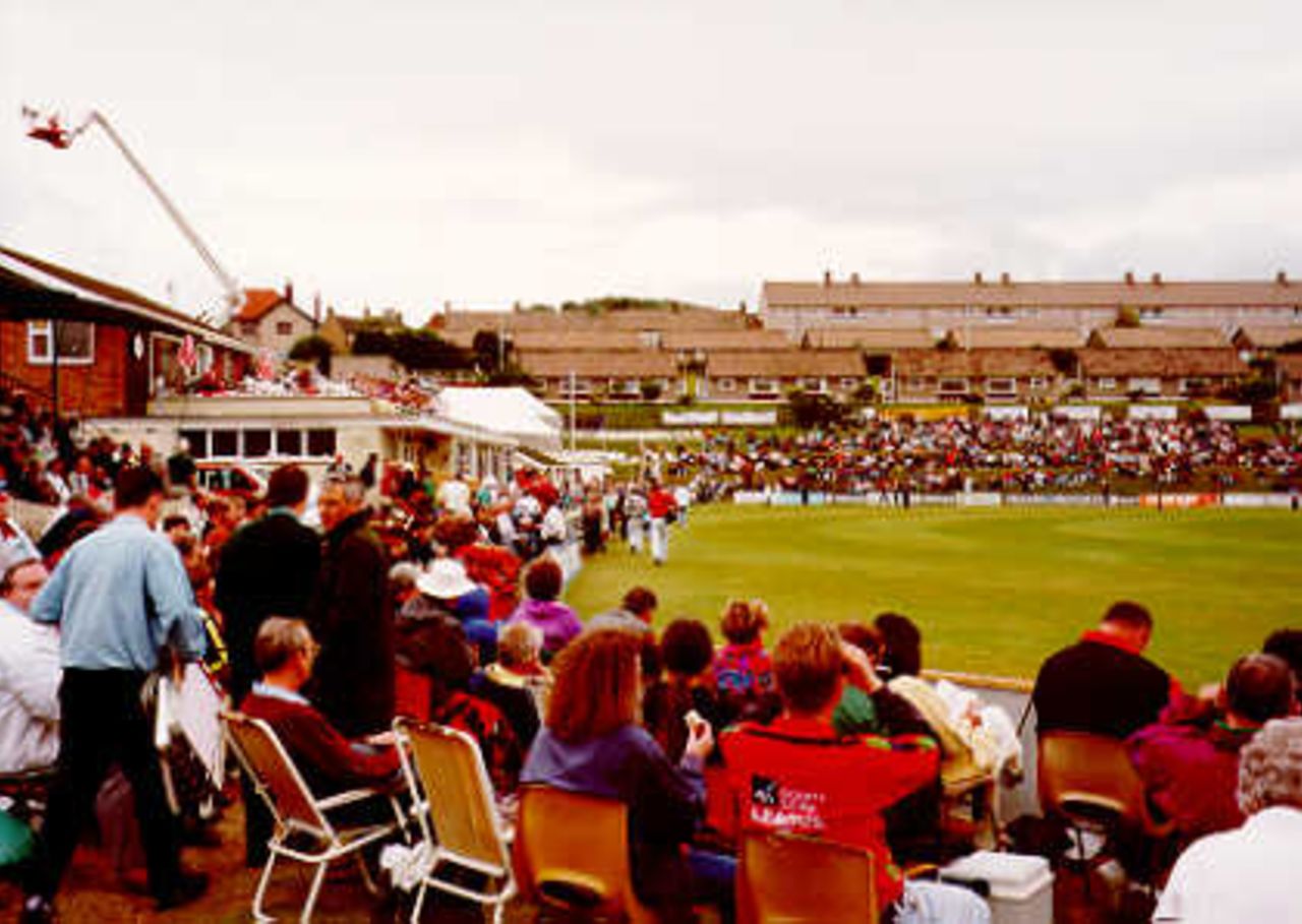 A view of the Rhos Ground, Colwyn Bay Cricket Club, Wales