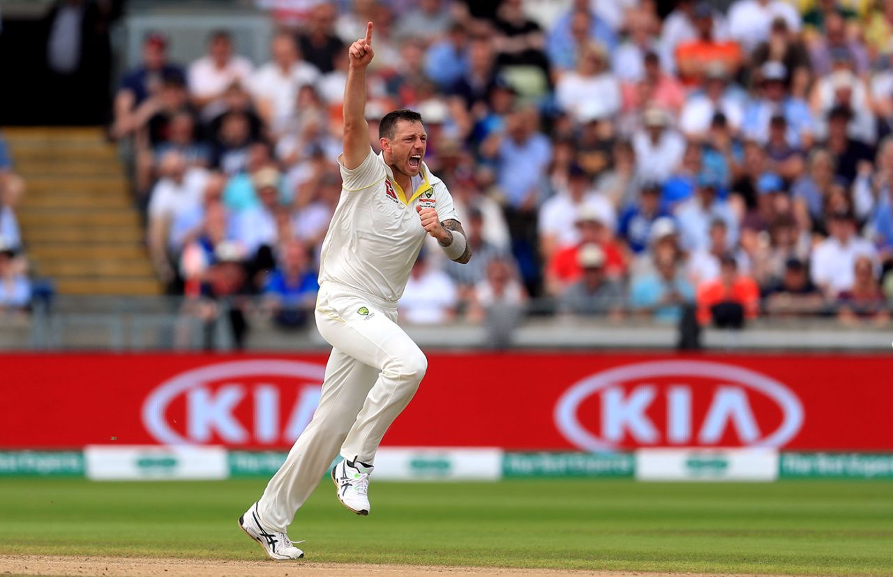 James Pattinson claimed the early wicket of Jason Roy, England v Australia, 1st Ashes Test, Edgbaston, 2nd day, August 2, 2019