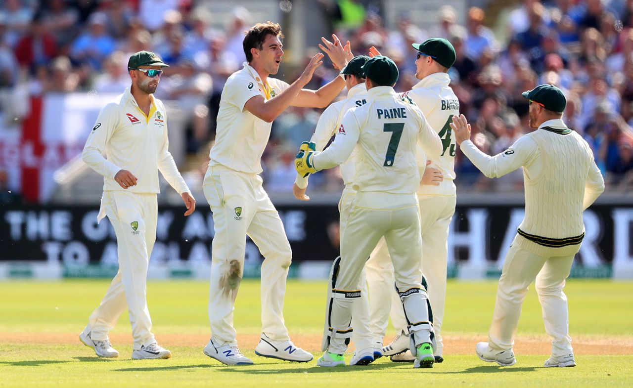 Pat Cummins removed the dangerous Jos Buttler, England v Australia, 1st Ashes Test, Edgbaston, 2nd day, August 2, 2019