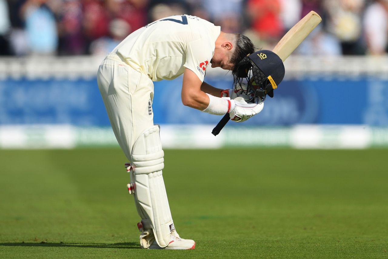 Rory Burns bows before the applause, England v Australia, 1st Ashes Test, Edgbaston, 2nd day, August 2, 2019