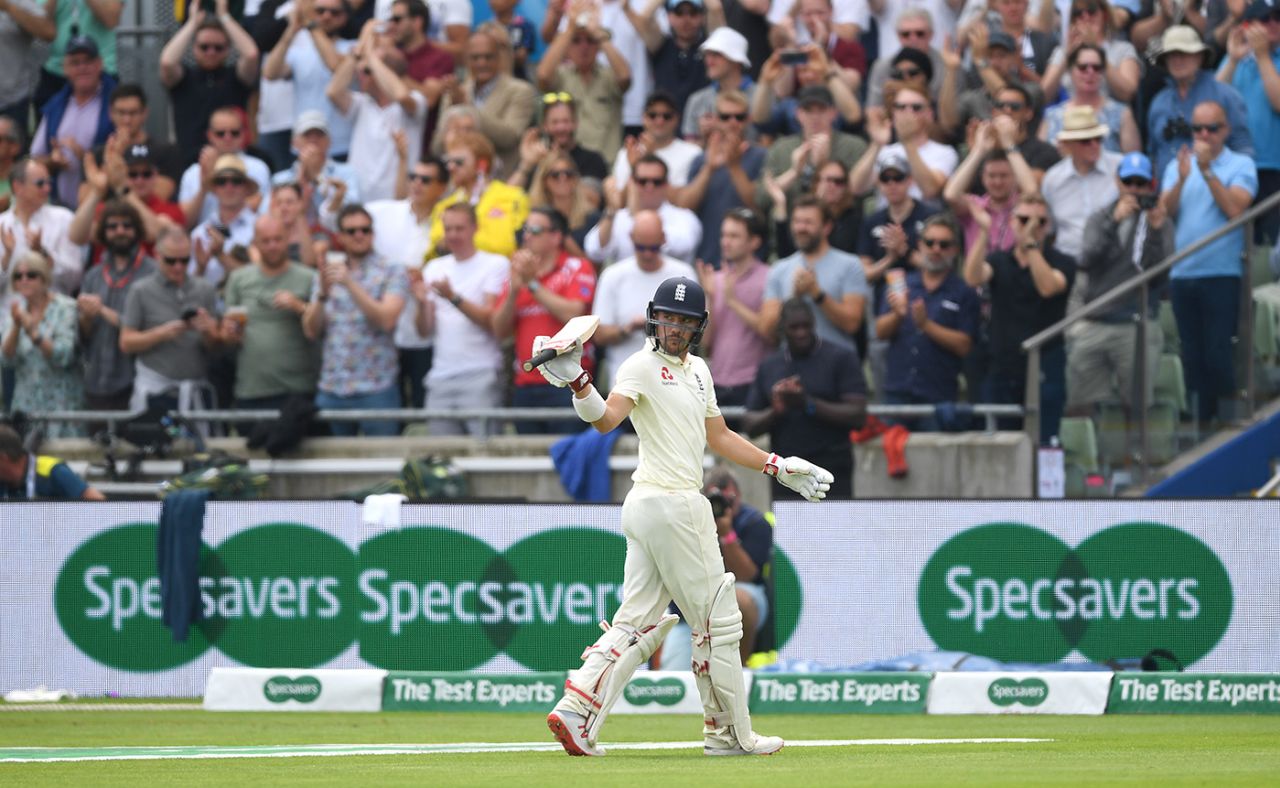 Rory Burns walks off after making 133, England v Australia, 1st Ashes Test, Edgbaston, 3rd day, August 3, 2019