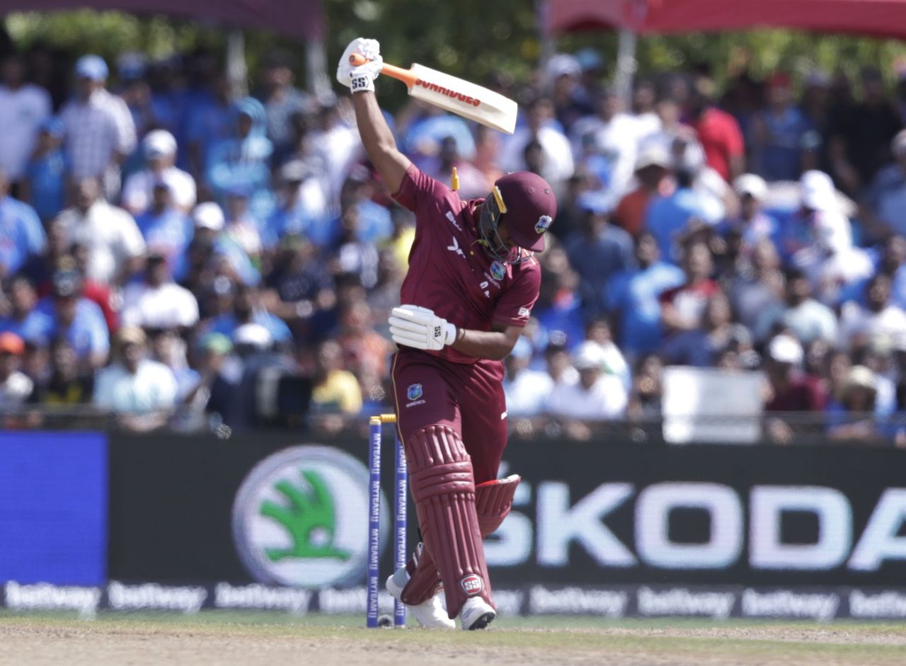 Evin Lewis lost his stumps to a knuckle ball, West Indies v India, 1st T20I, Lauderhill, August 3, 2019