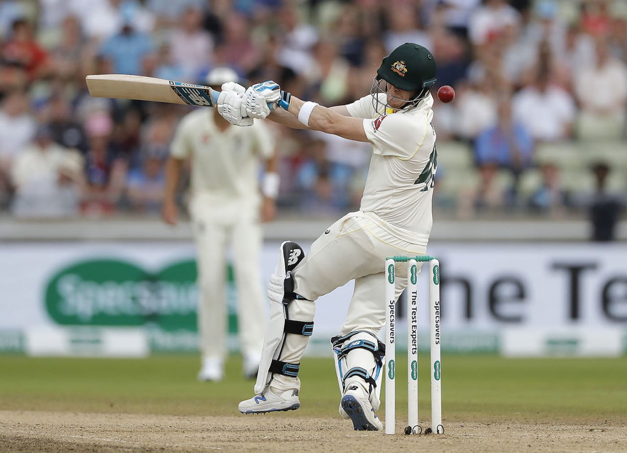Steve Smith is struck on the helmet by a delivery from Ben Stokes, England v Australia, 1st Ashes Test, Edgbaston, 3rd day, August 3, 2019