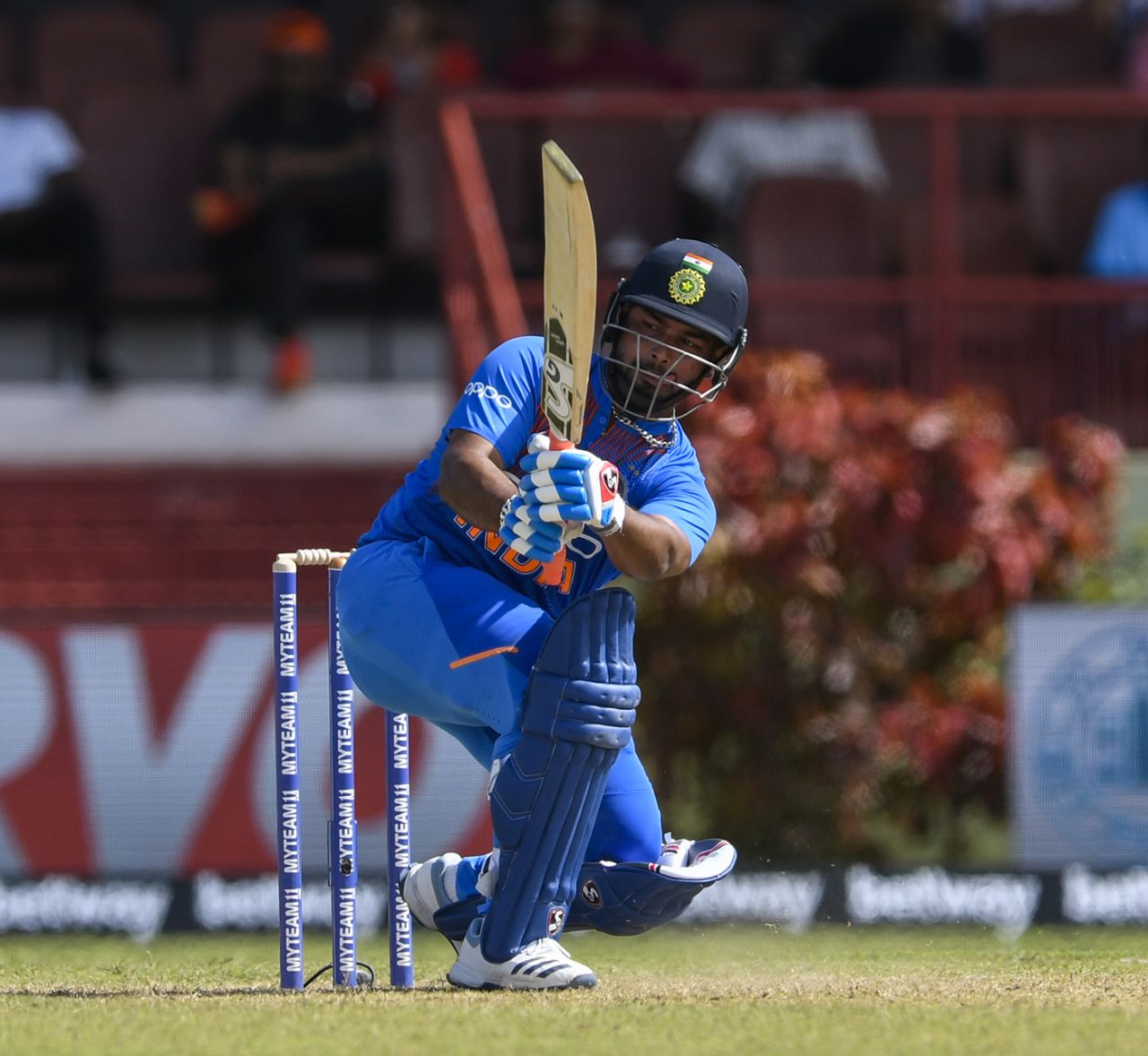 Rishabh Pant whips one into the leg side, West Indies v India, 3rd T20I, Providence, August 6, 2019